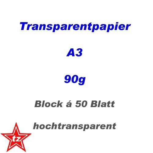 Transparentpapier A3 Block 90g