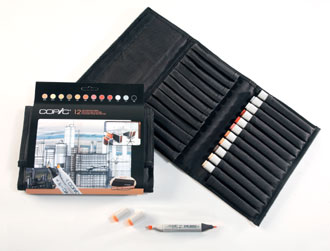 COPIC 12er Set Architekturfarben im Wallet