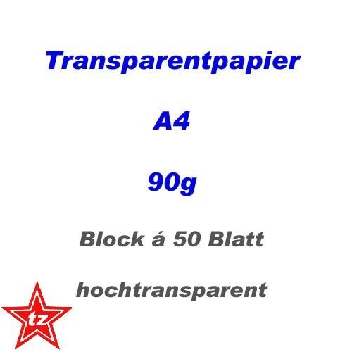 Transparentpapier A4 Block 90g