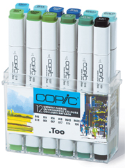 COPIC Marker 12er Set Umweltfarben