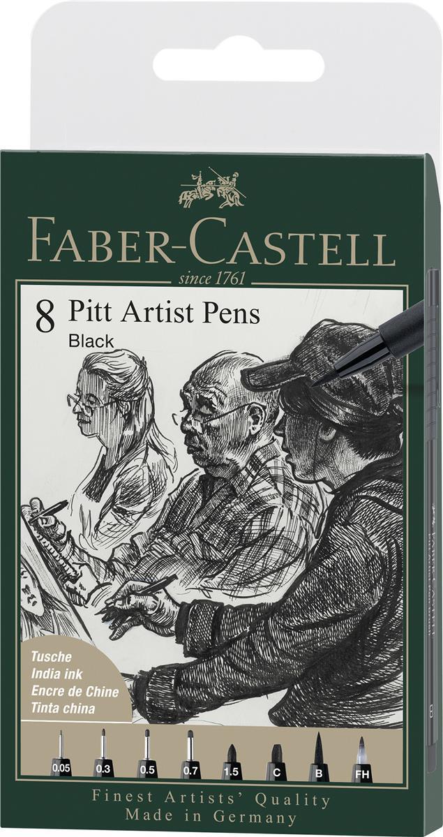 Faber Castell PITT Artist Pen 8er Set schwarz