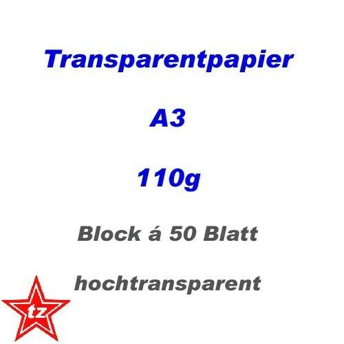 Transparentpapier A3 Block 110g