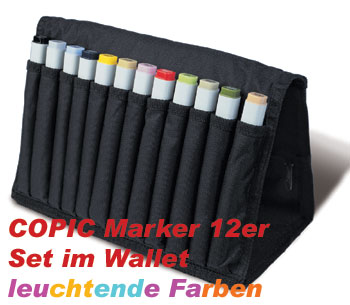 COPIC Maker 12er Set Leuchtende Farben im Wallet